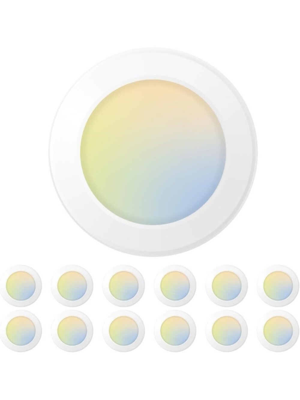 Dimmable 12 Pack LED Disk Lights, 5/6 Inch Flush Mount Ceiling Fixtures